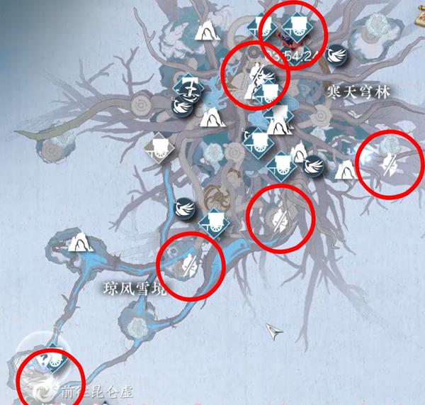 九光寒林野外强敌分布图