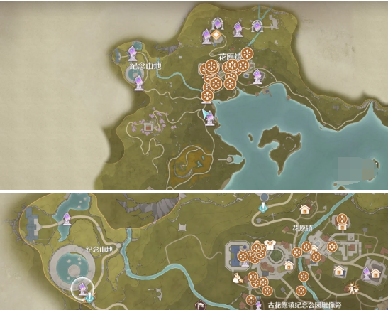 无限暖暖花愿镇雕像位置