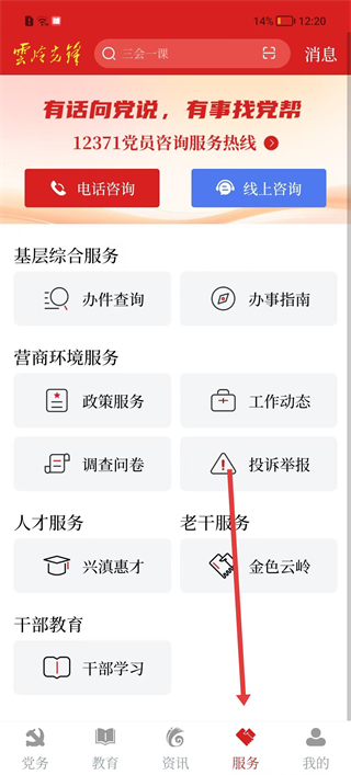 云岭先锋办件查询功能 操作示例