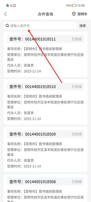 云岭先锋办件详情结果页 界面截图