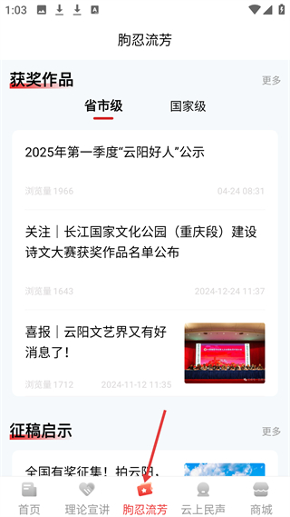 智慧云阳文化作品展示截图