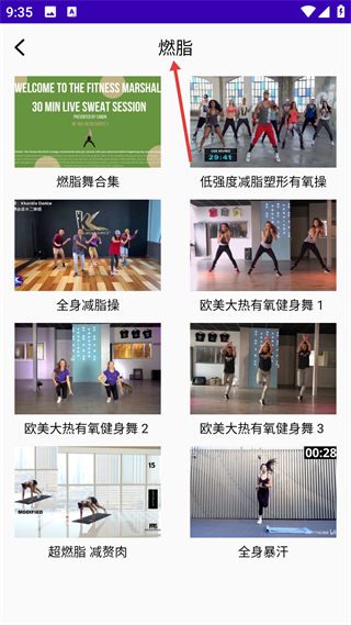 最美减肥操 燃脂舞蹈课程界面